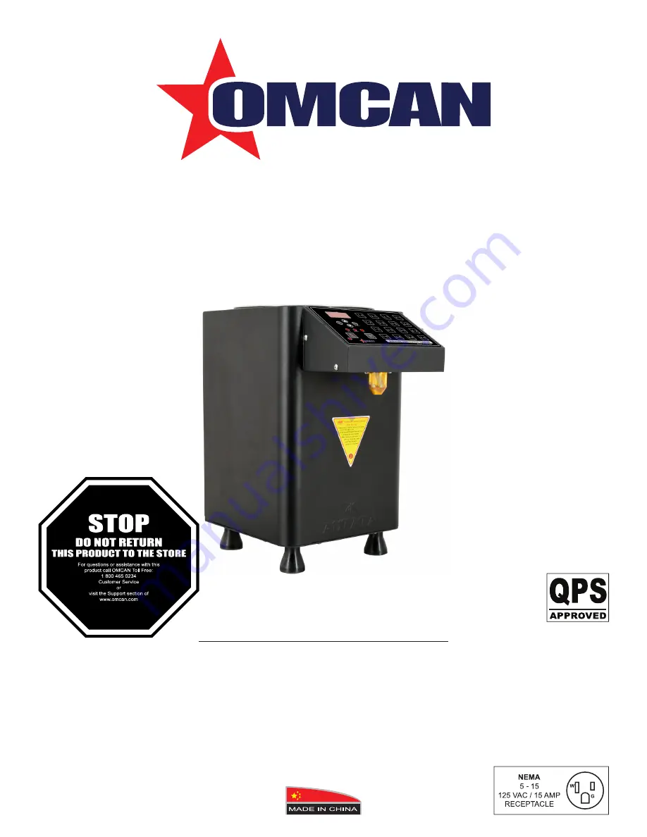 Omcan 44645 Instruction Manual Download Page 1