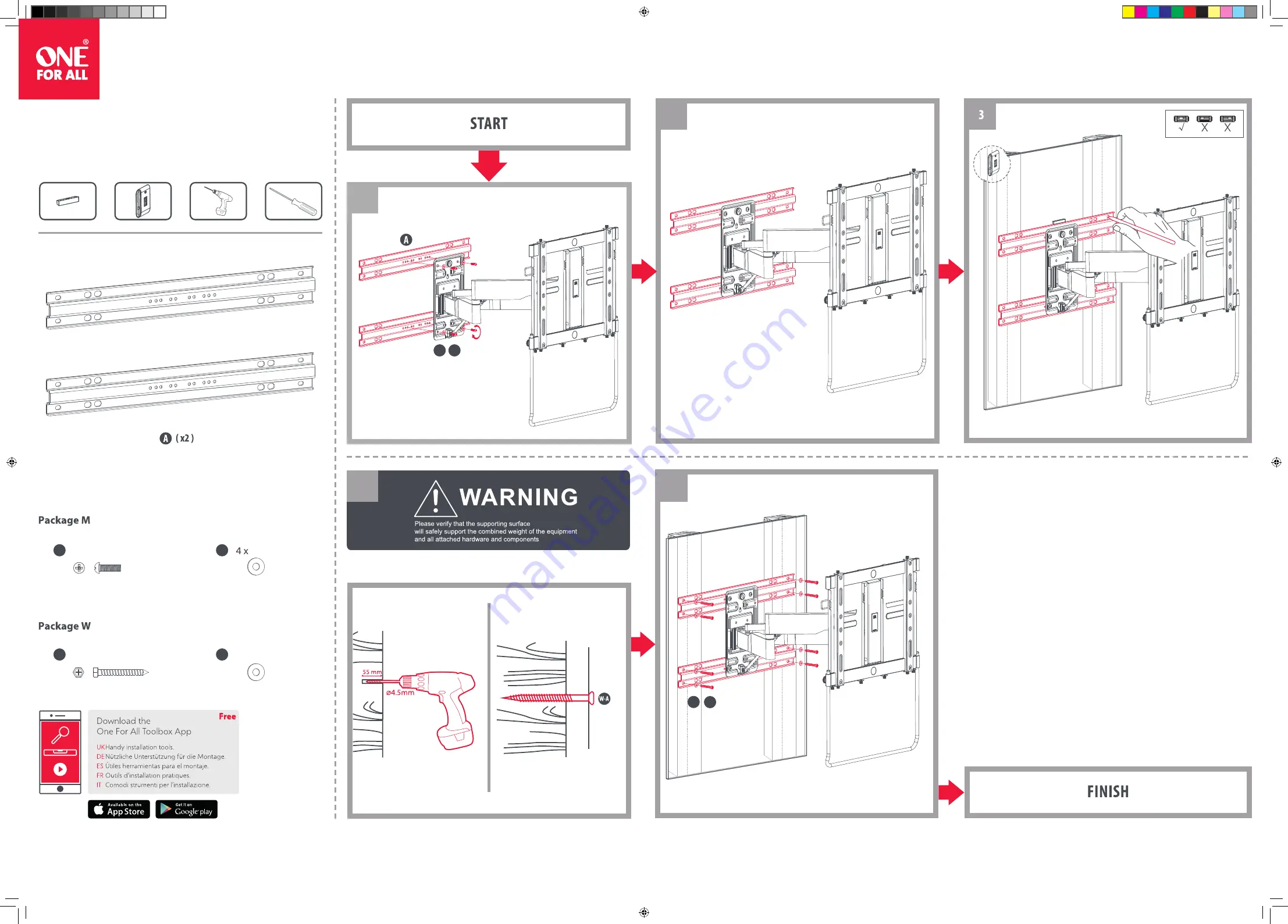 One for All ULTRA SLIM WM6010 Quick Installation Manual Download Page 2