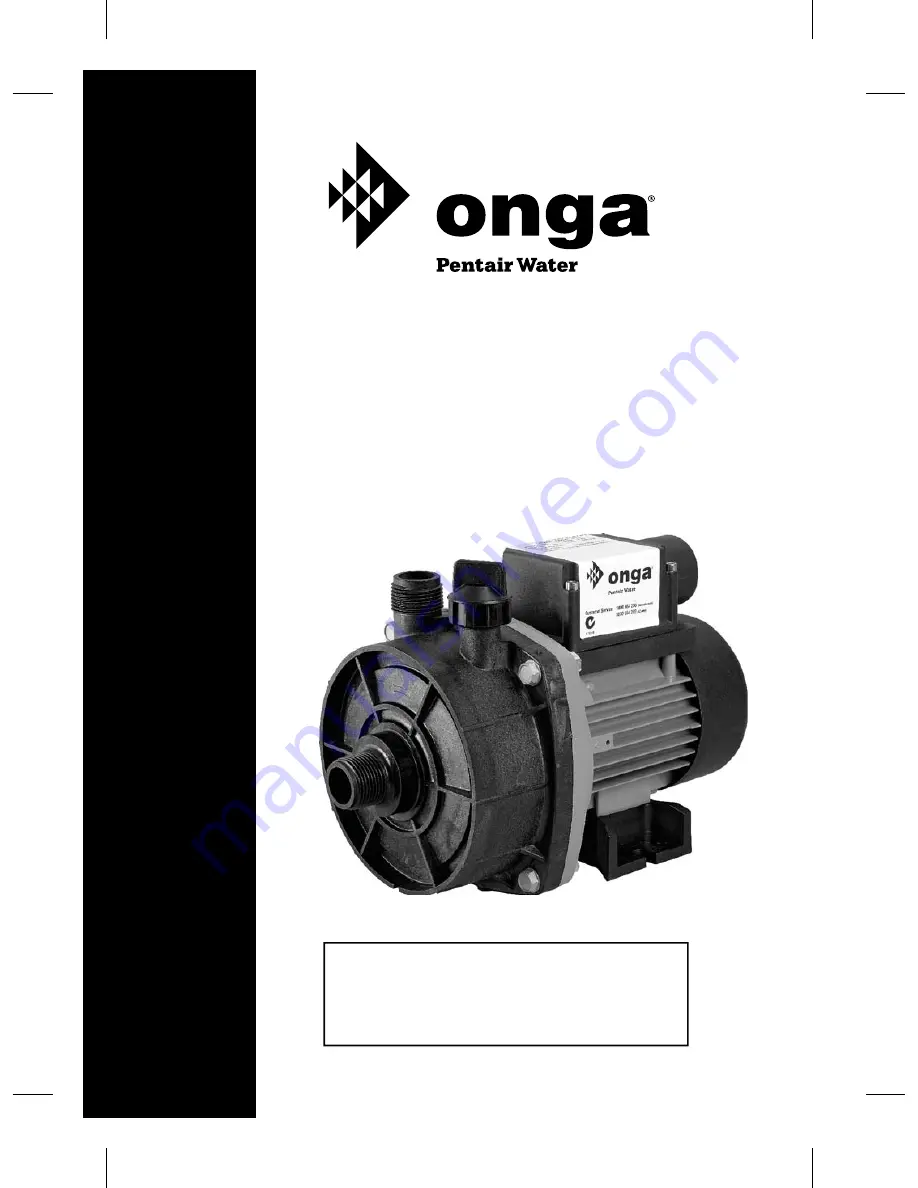 onga 400 Series Owner'S Manual Download Page 1