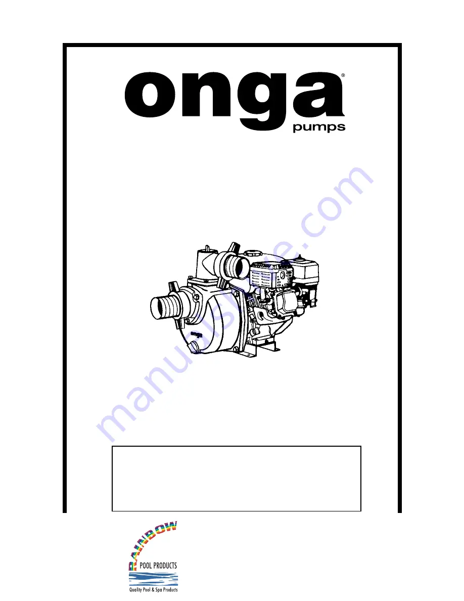 onga GP960 Owner'S Manual Download Page 1