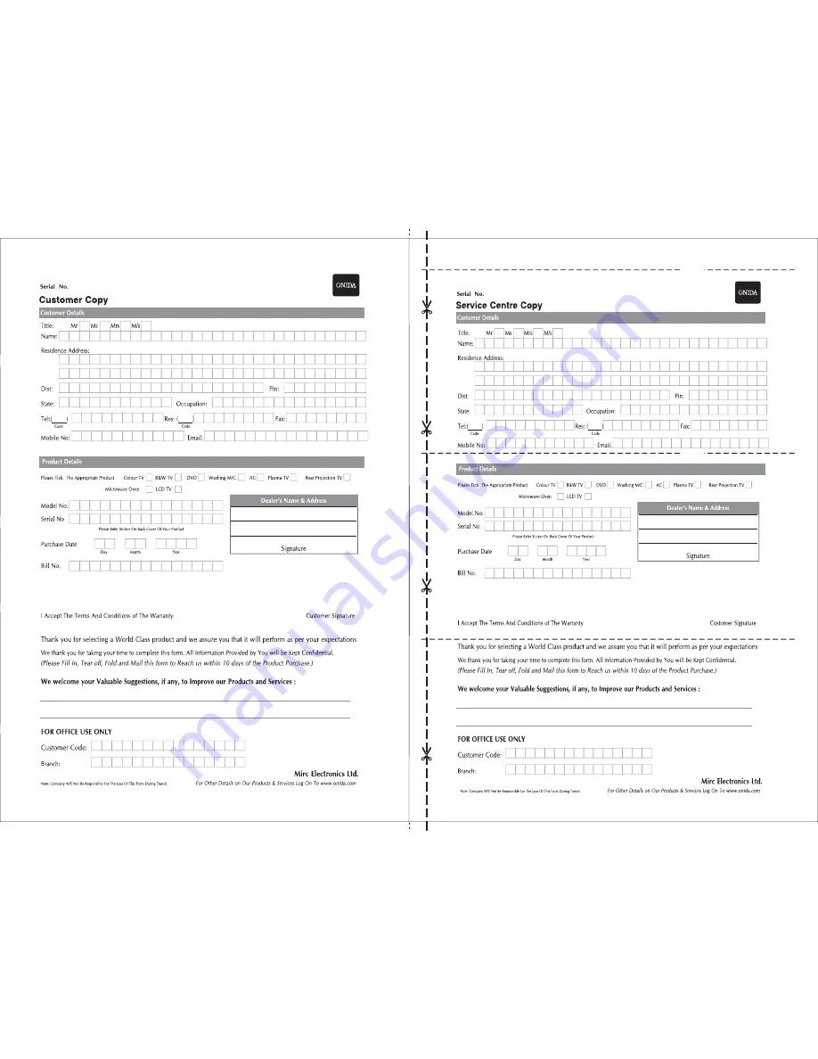 Onida Diamond PC23 User Manual Download Page 29