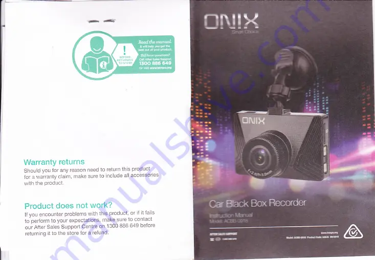 Onix ACBB-0918 Instruction Manual Download Page 1