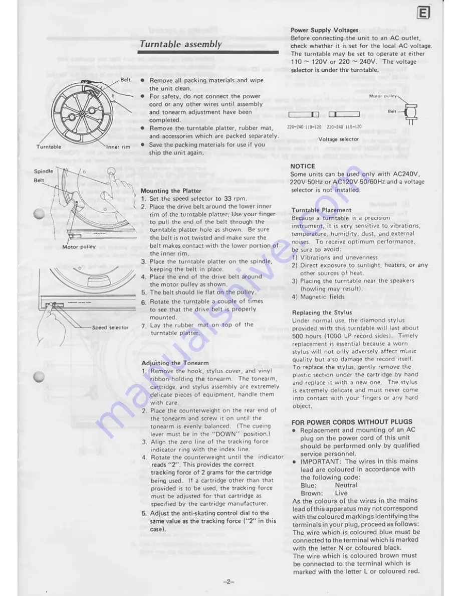 Onkyo CP-1200A Instruction Manual Download Page 4