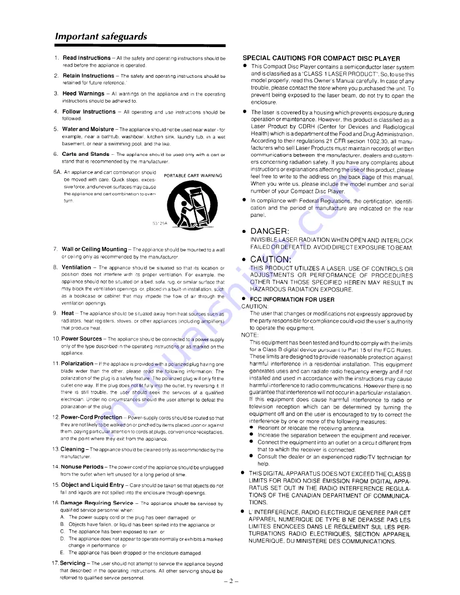 Onkyo DX-C106 Instruction Manual Download Page 3