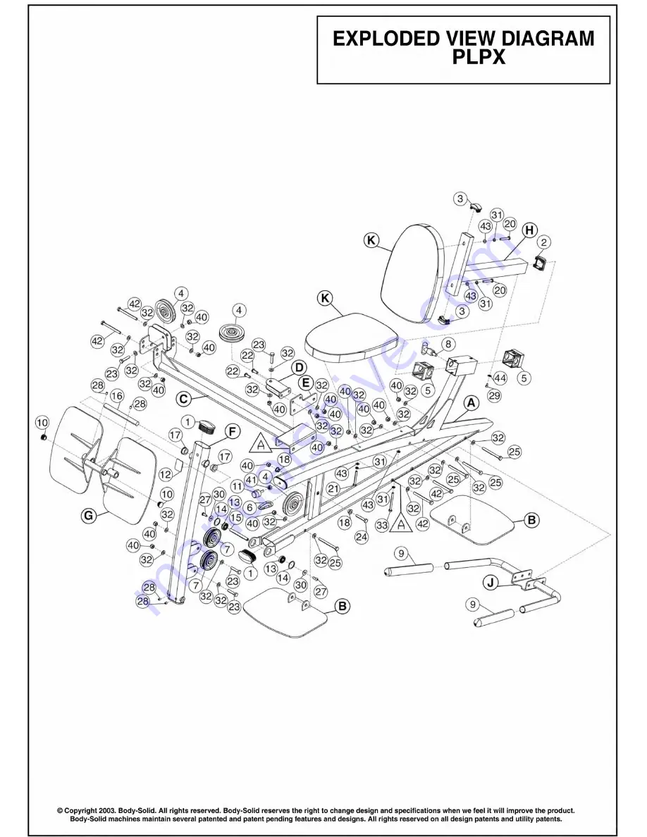 Orbit Fitness powerline plpx Owner'S Manual Download Page 22