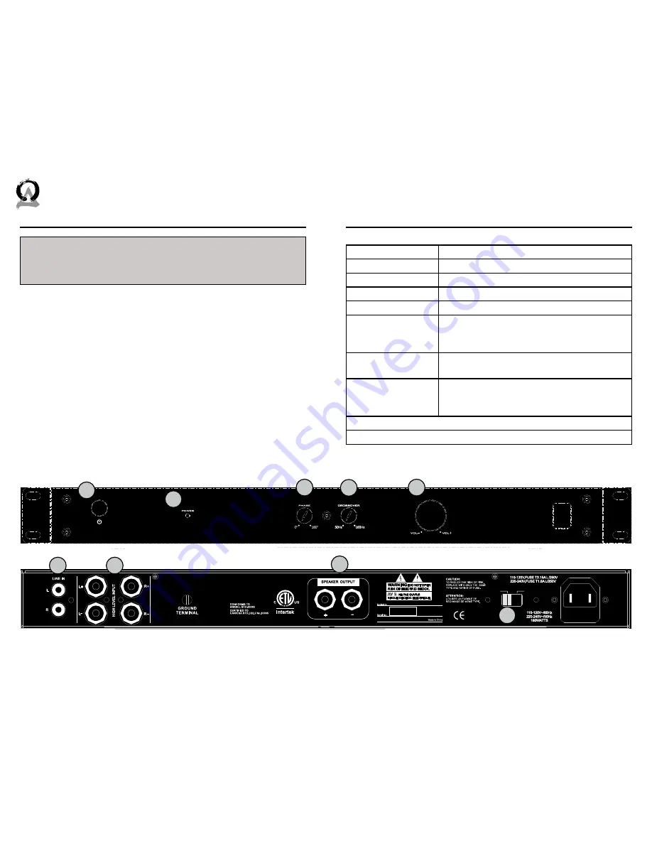 Origin Acoustics SUBA150 Скачать руководство пользователя страница 3