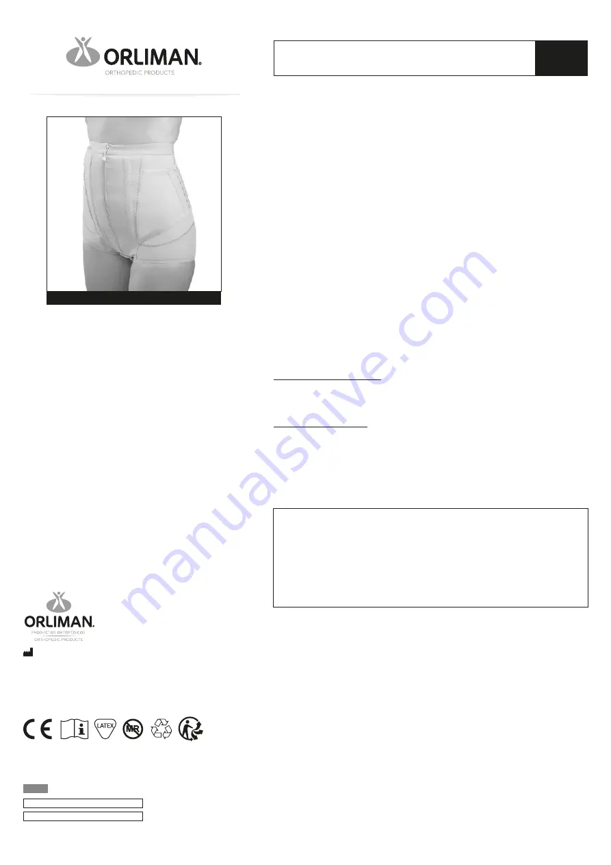 Orliman Pantbrace PF009 Скачать руководство пользователя страница 2