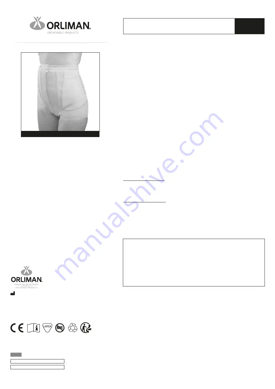 Orliman Pantbrace PF009 Скачать руководство пользователя страница 8