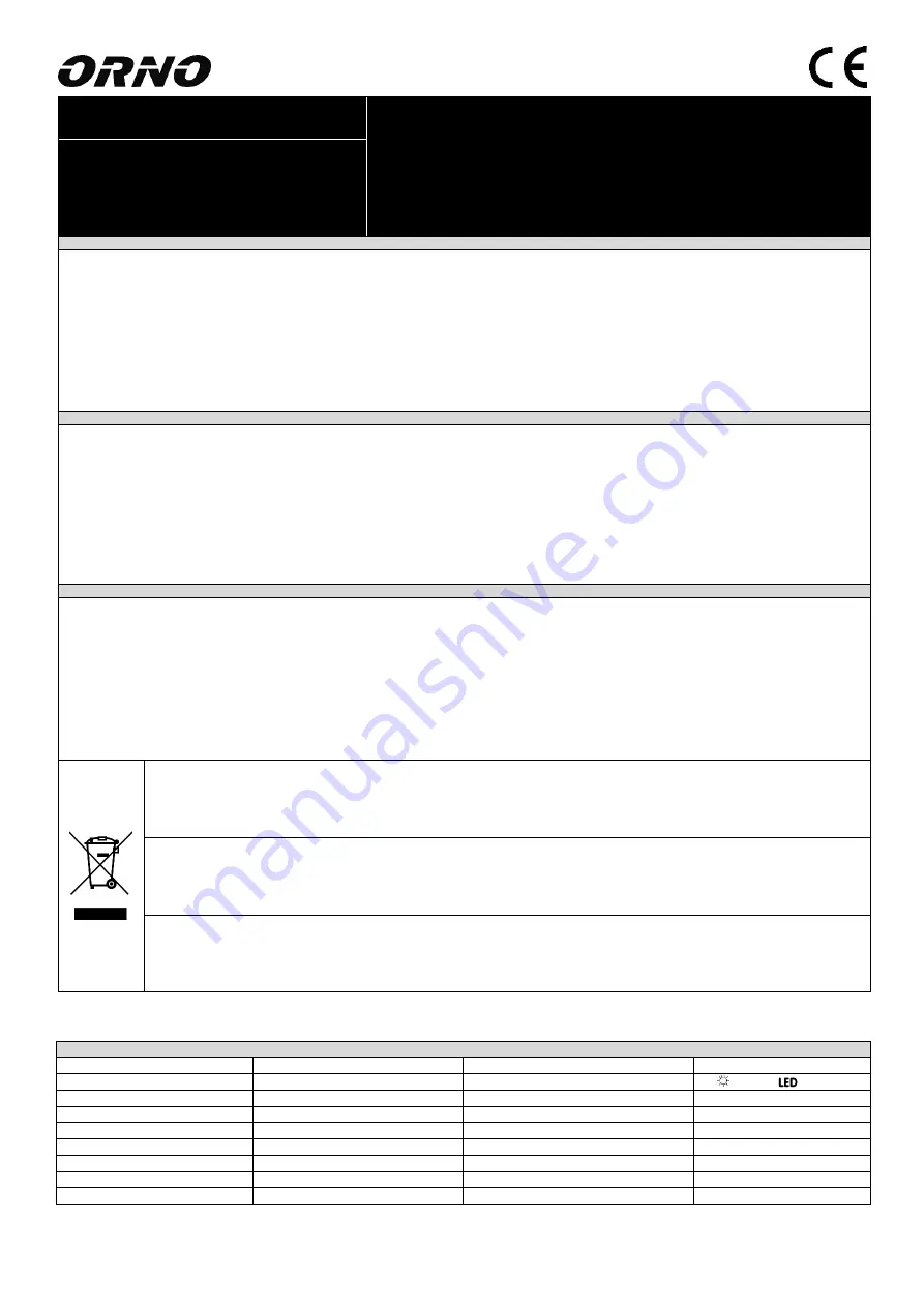 Orno OR-CR-227 Quick Start Manual Download Page 1