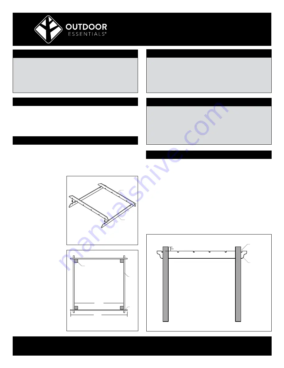 Outdoor Essentials WOODLANDS 12x12 PERGOLA KIT Скачать руководство пользователя страница 1