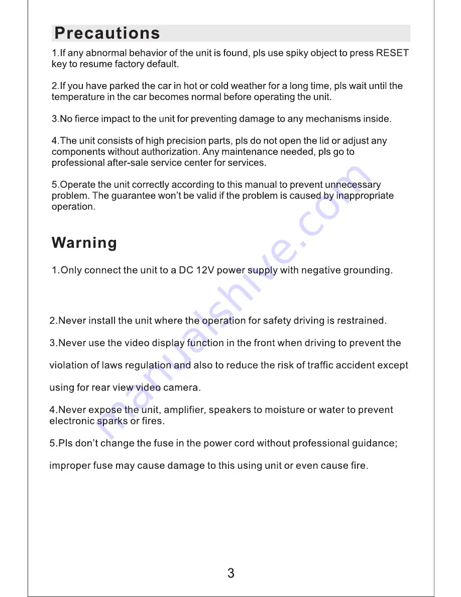 Ownice C500-E Operation Manual Download Page 3