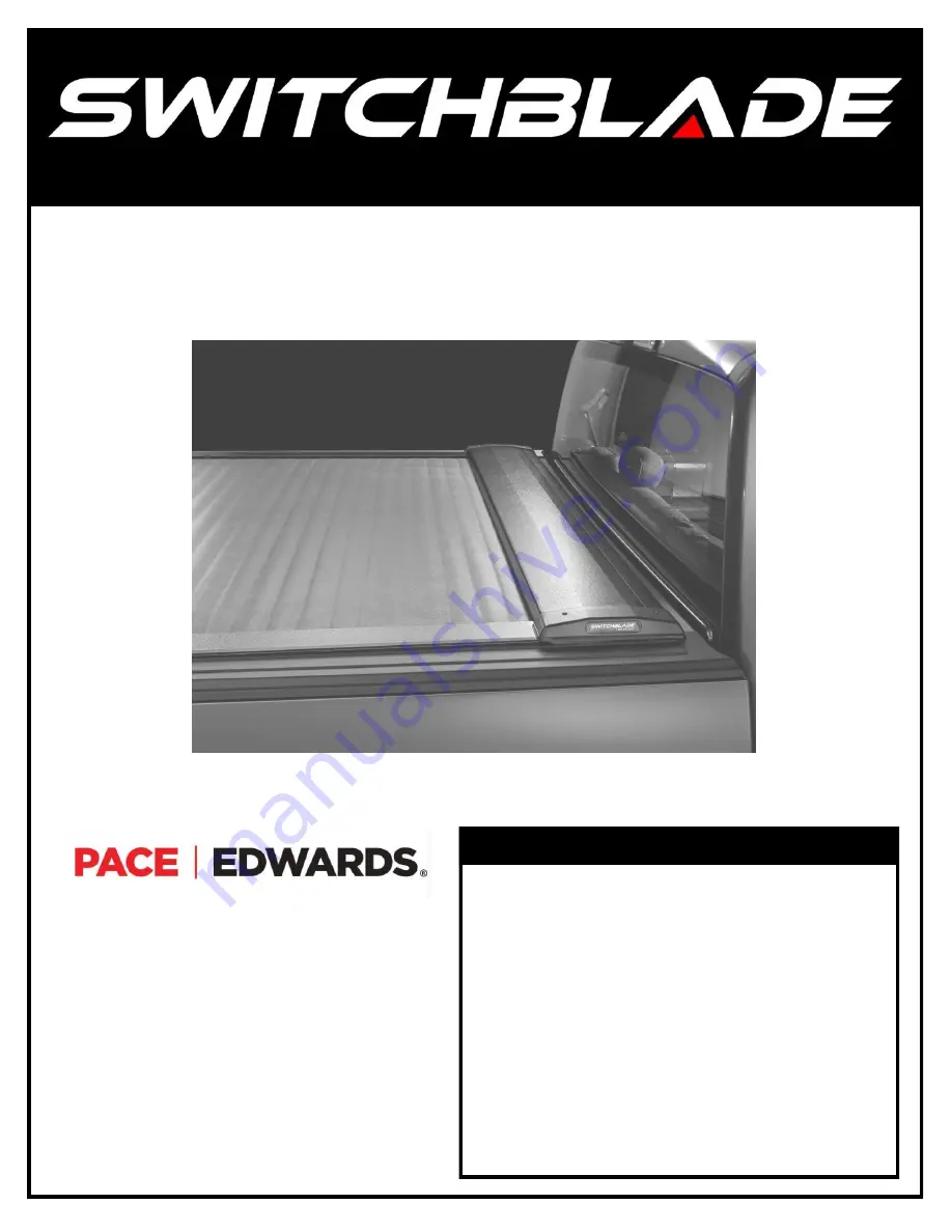 Pace Edwards SWITCHBLADE SW 2069 Installation Instructions Manual Download Page 1