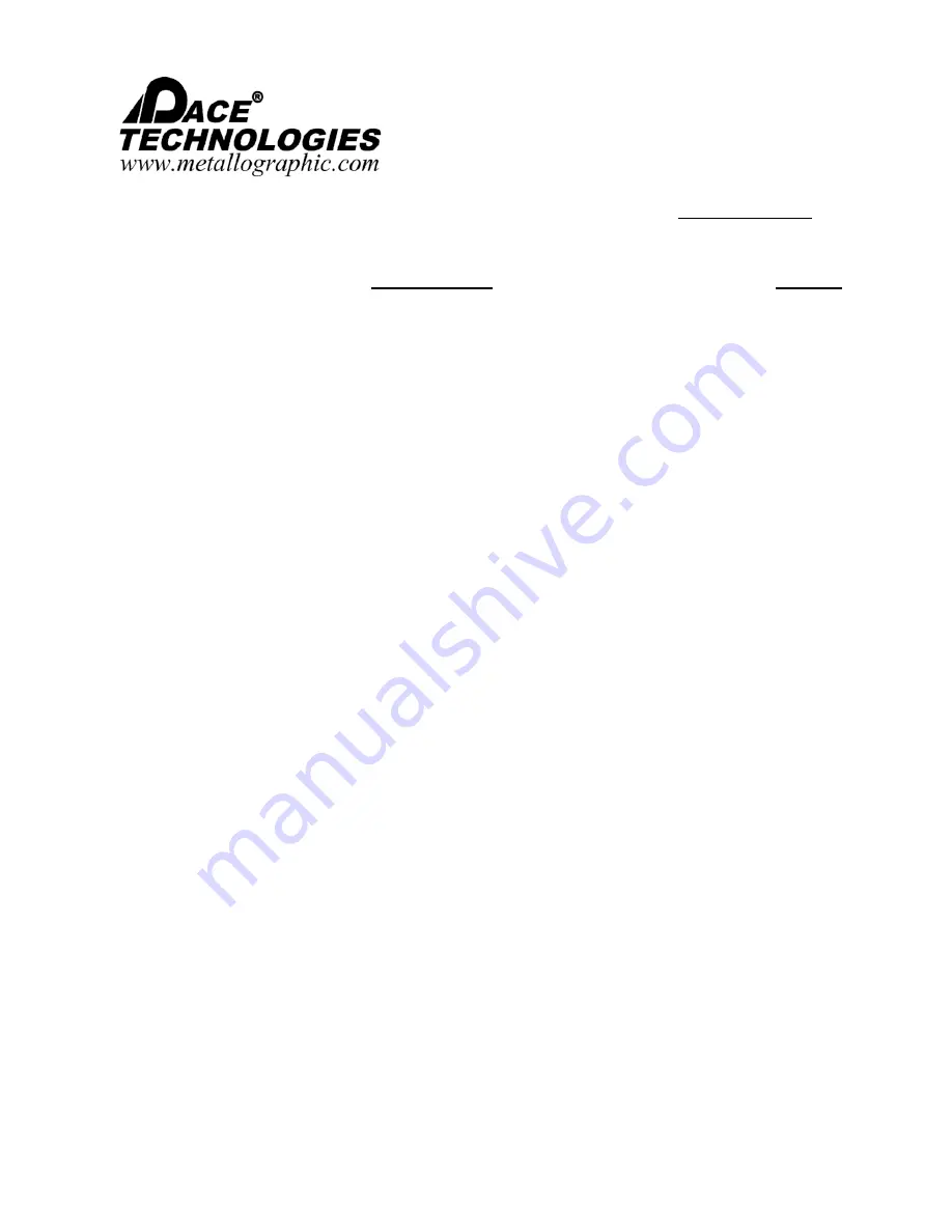 Pace Technologies PENTA-7500 Instruction Manual Download Page 2