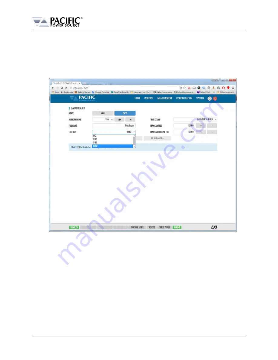 Pacific Power Source 105LMX Operation Manual Download Page 402