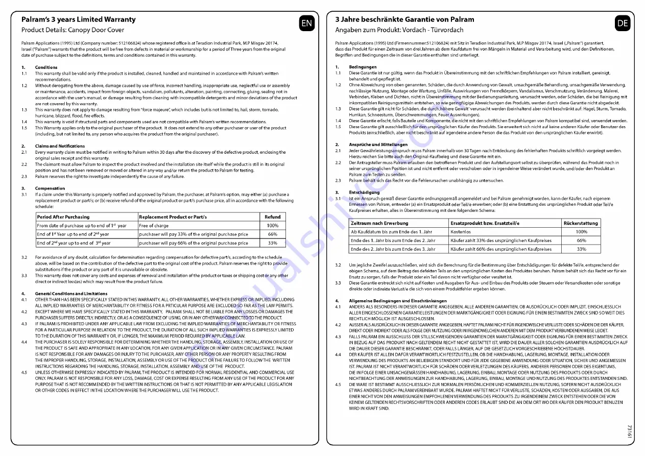 Palram Aquila 1500 Manual Download Page 24