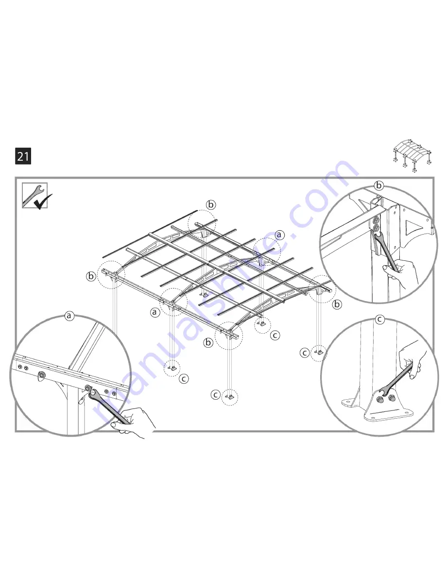 Palram Arcadia 5000 Carport Assembly Instructions Manual Download Page 33