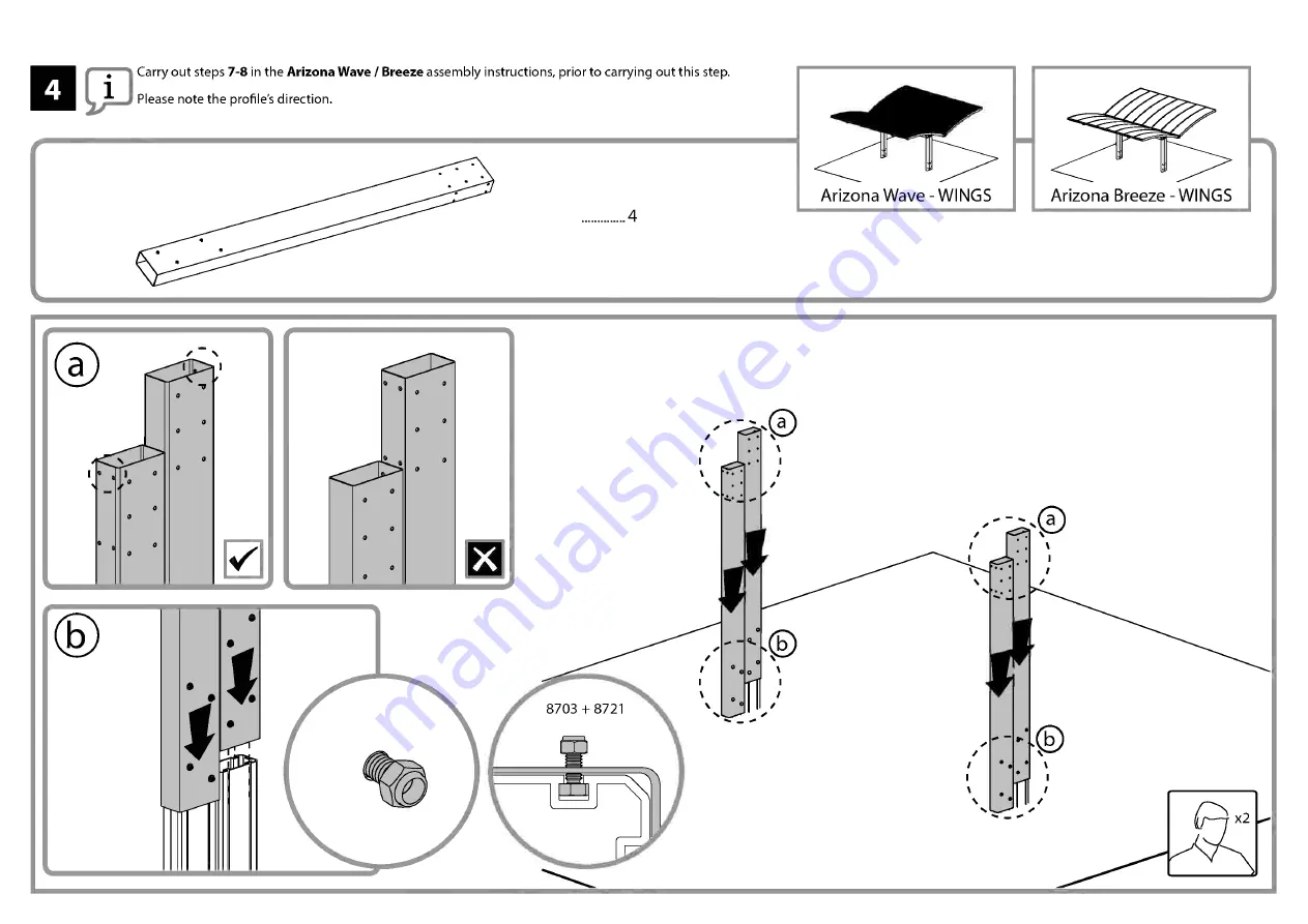 Palram Arizona Carport EZ Link Kit Скачать руководство пользователя страница 13