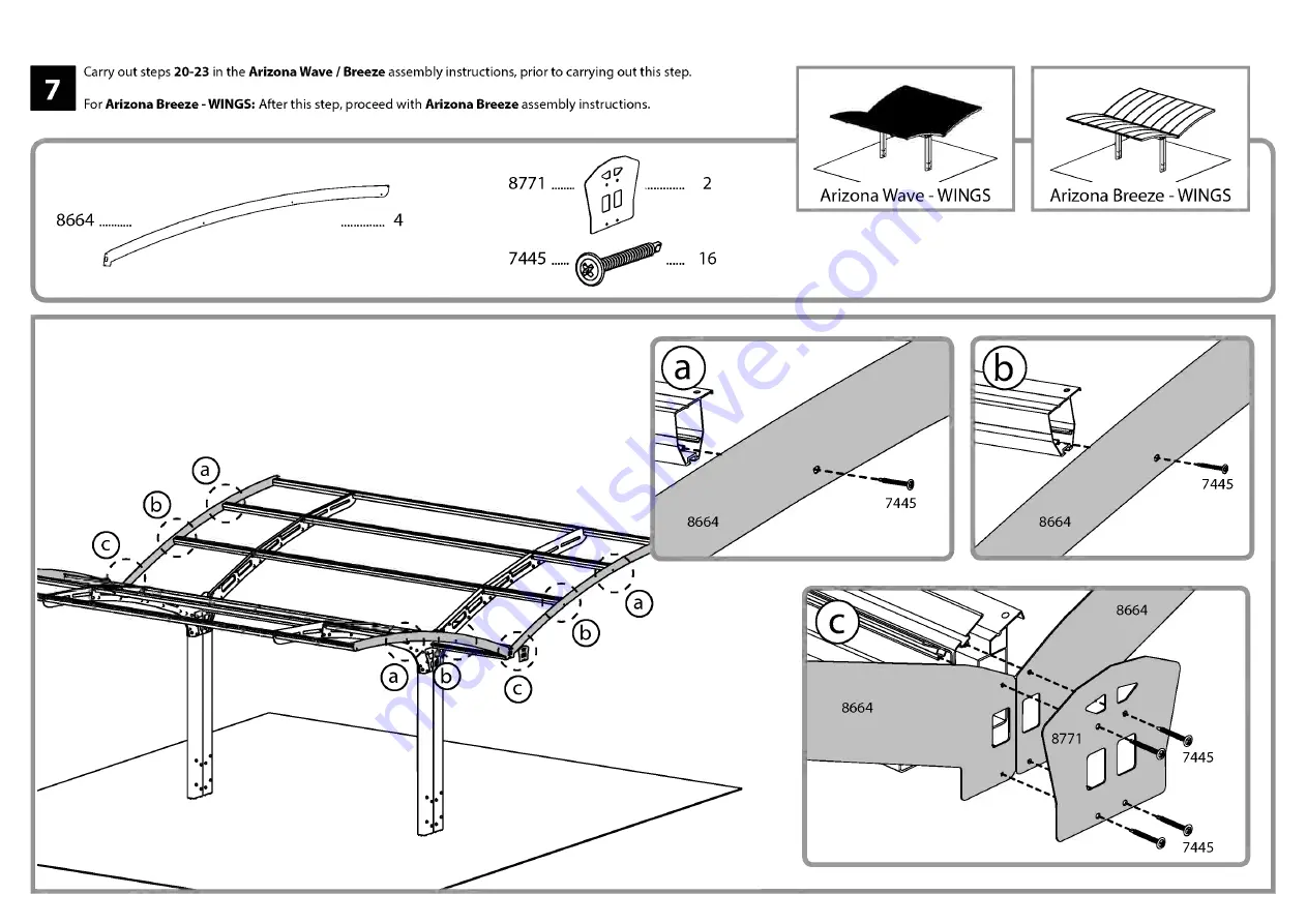 Palram Arizona Carport EZ Link Kit Скачать руководство пользователя страница 16