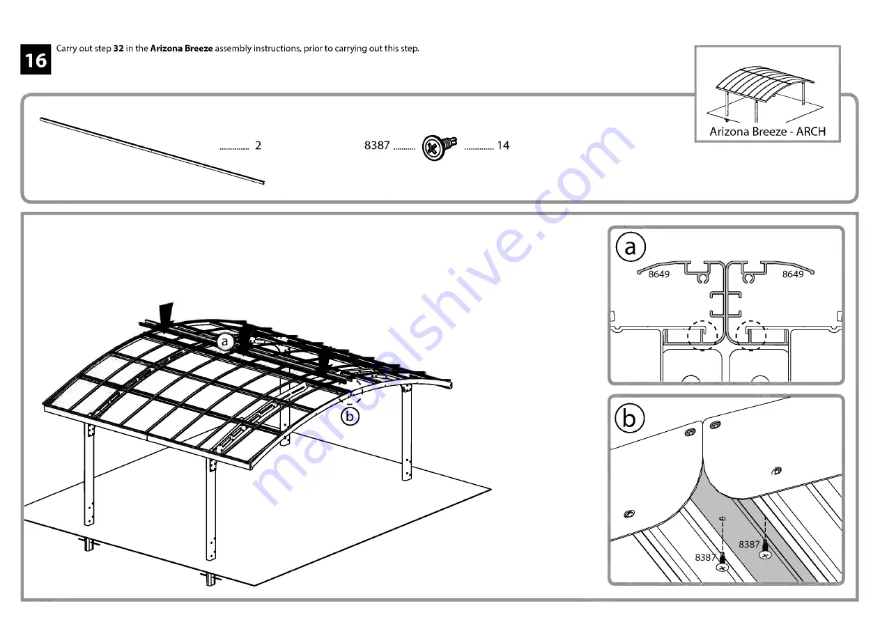 Palram Arizona Carport EZ Link Kit Скачать руководство пользователя страница 25