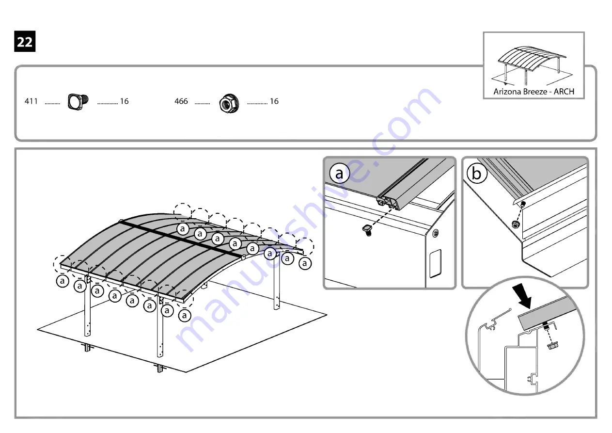 Palram Arizona Carport EZ Link Kit Manual Download Page 31