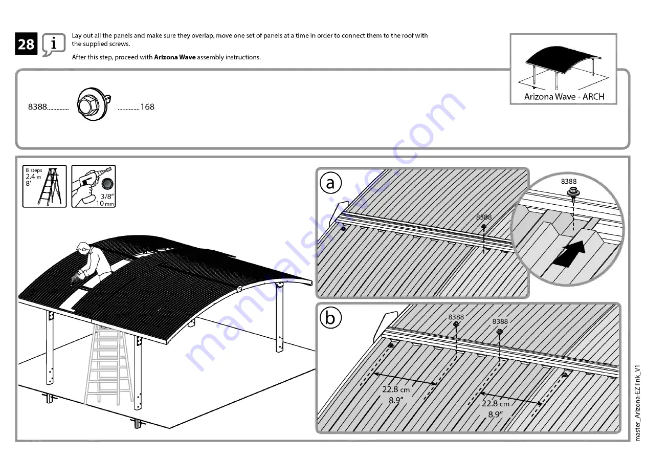 Palram Arizona Carport EZ Link Kit Manual Download Page 37