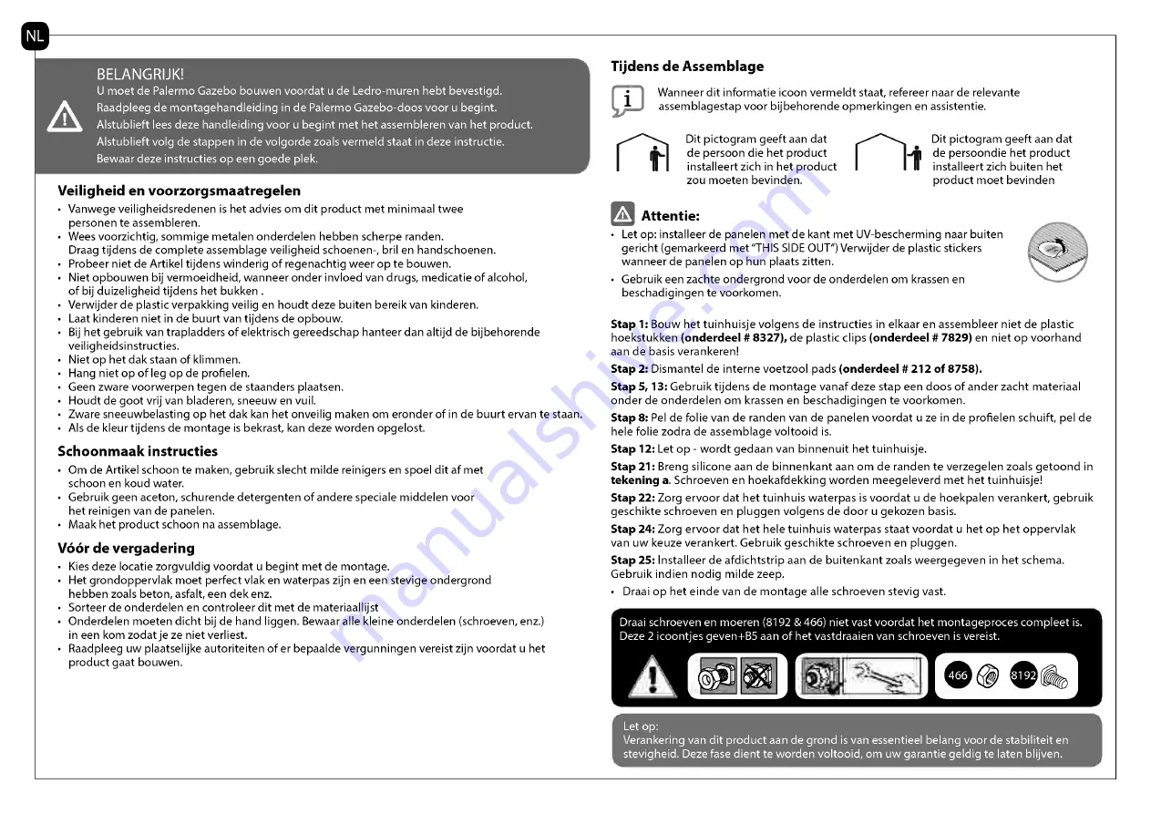 Palram Ledro 4300 Assembly Manual Download Page 28