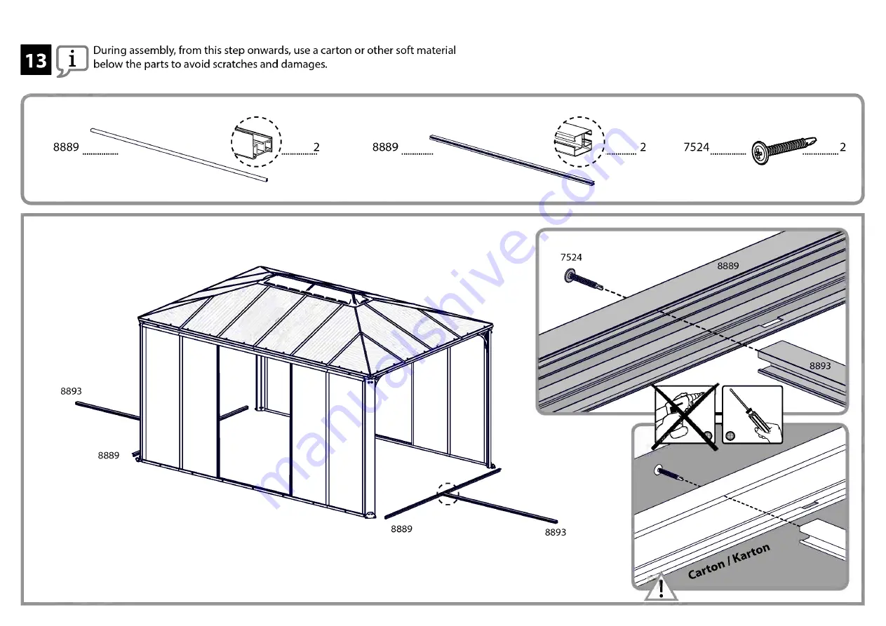 Palram Ledro 4300 Assembly Manual Download Page 44