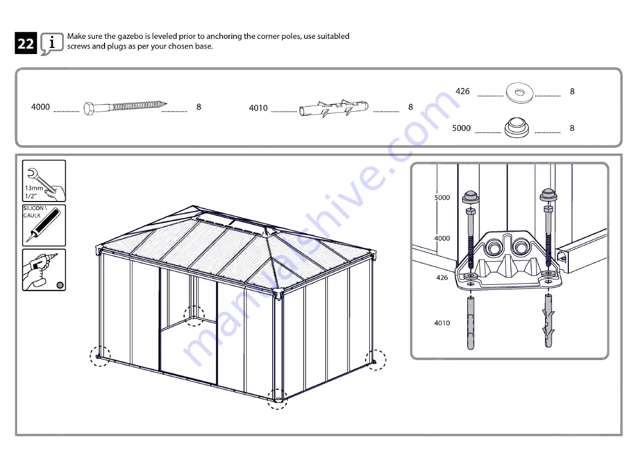 Palram Ledro 4300 Assembly Manual Download Page 53