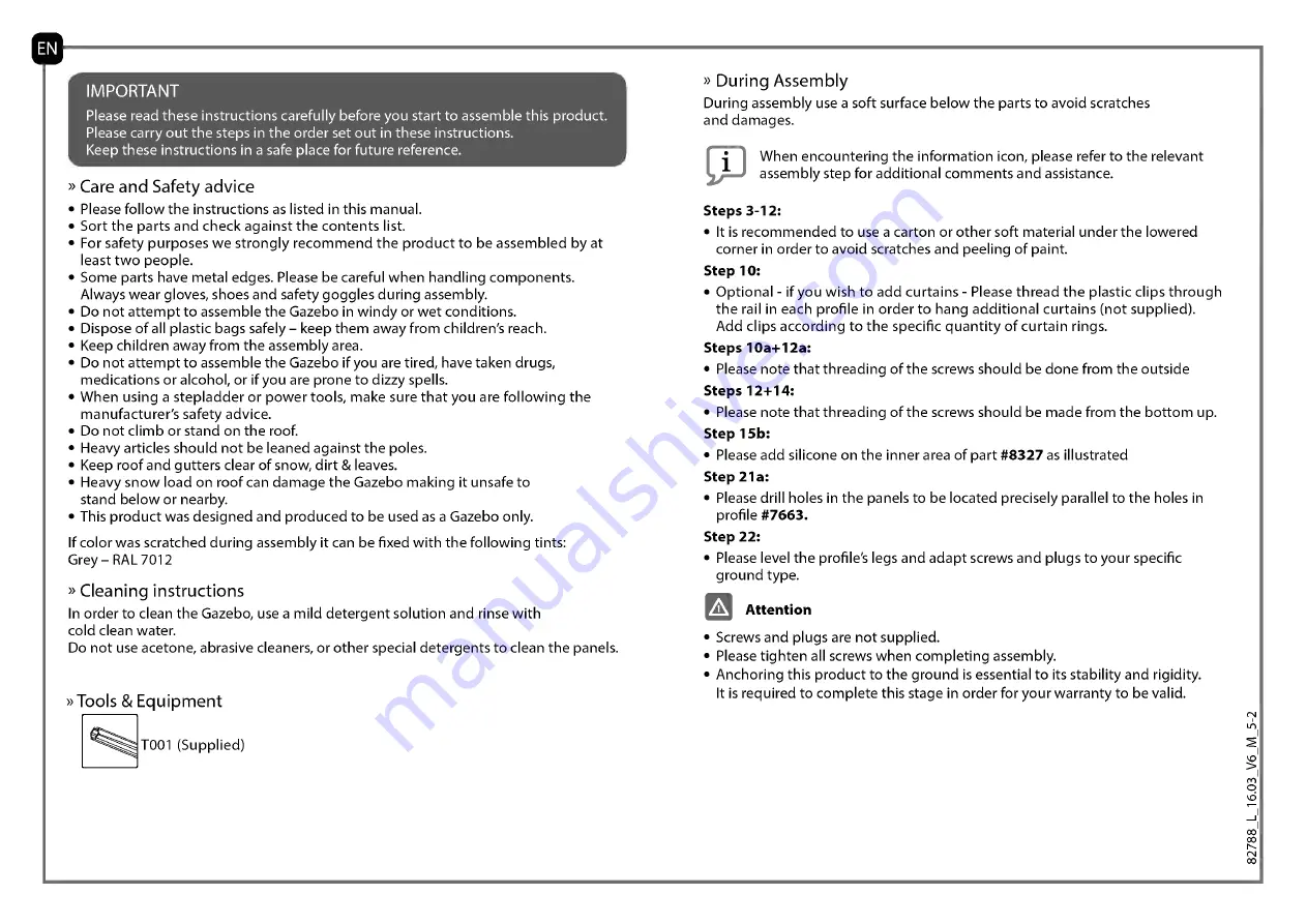 Palram Palermo 3000 Manual Download Page 3