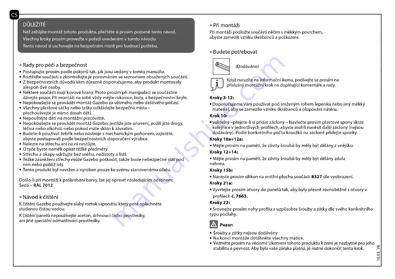 Palram Palermo 3000 Manual Download Page 27