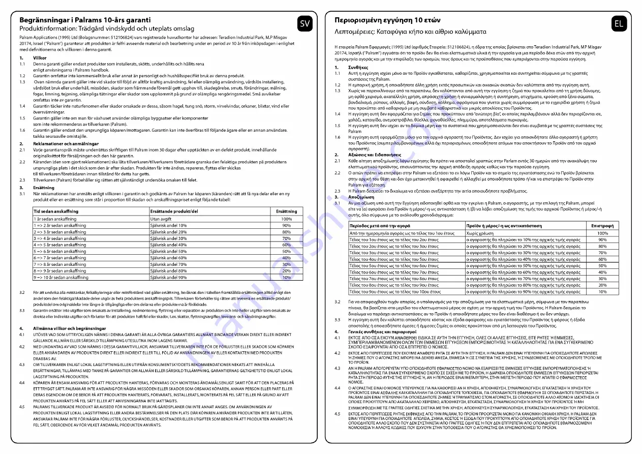 Palram Palermo 3000 Manual Download Page 58