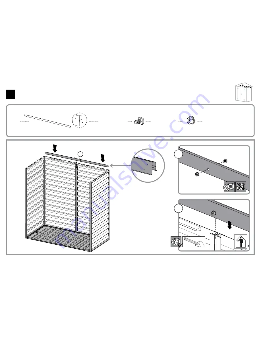 Palram Skylight Shed-6x3 Assembly Instructions Manual Download Page 16