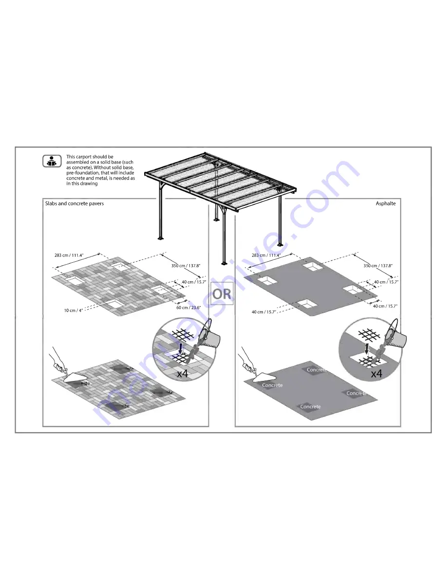 Palram Verona 5000 Carport Assembly Instructions Manual Download Page 3