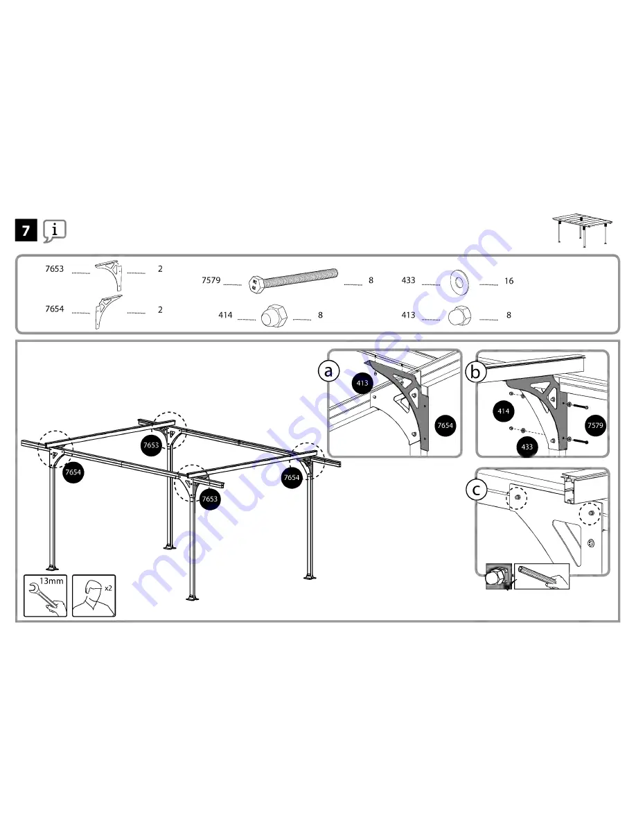 Palram Verona 5000 Carport Assembly Instructions Manual Download Page 22