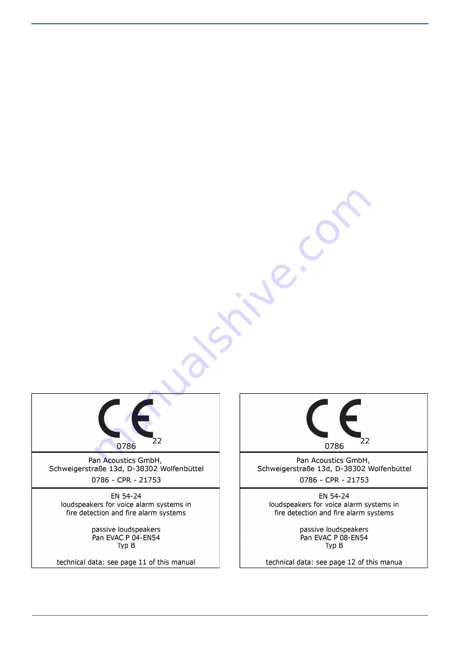 Pan Acoustics P 08-EN 54 Manual Download Page 9