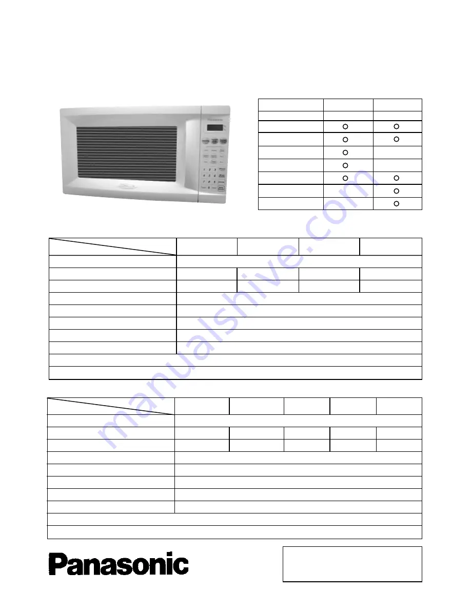 Panasonic 1100W - Sharp 1 CF Microwave Service Manual Download Page 1