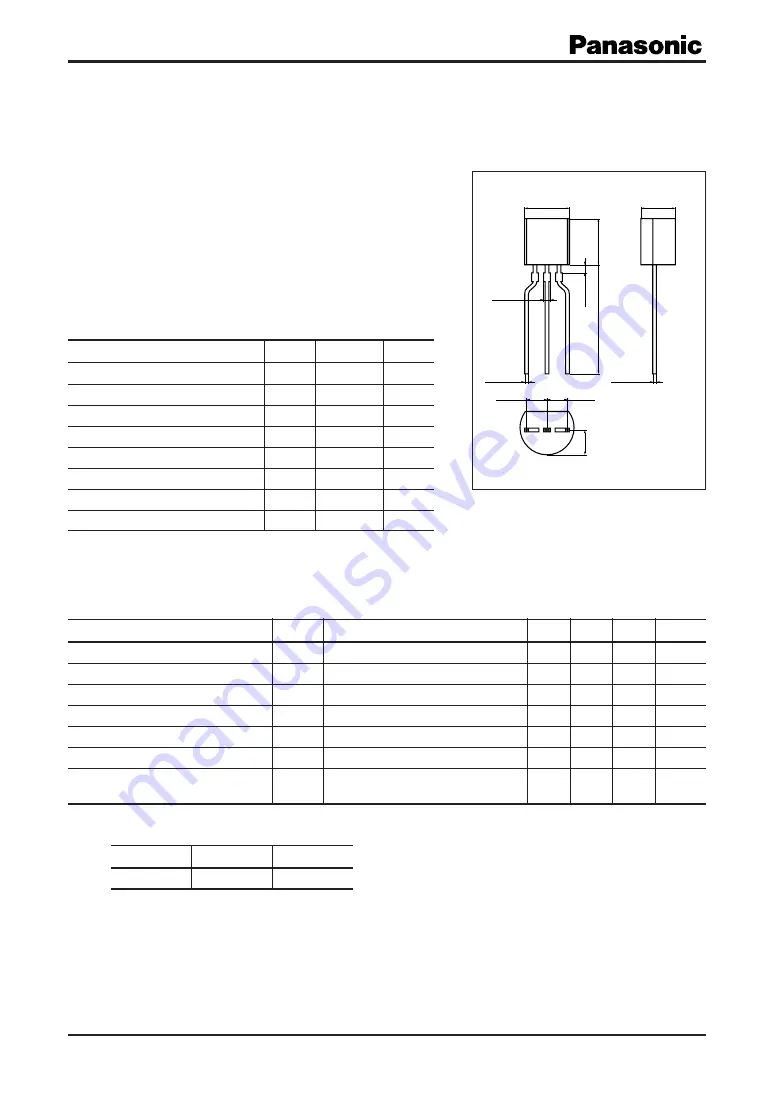 Panasonic 2SA1018 Specification Sheet Download Page 1