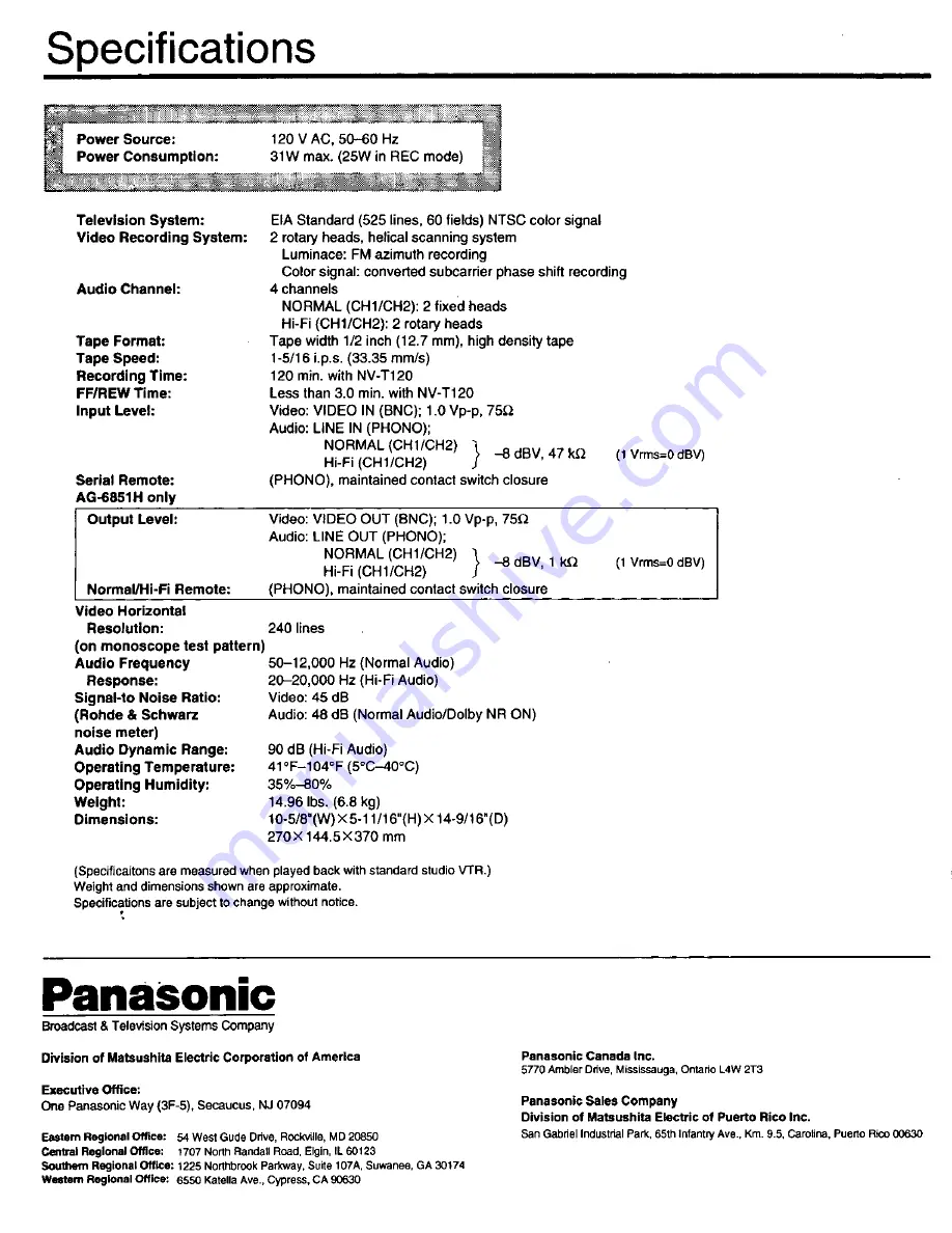 Panasonic AG-6841 Instruction Manual Download Page 4