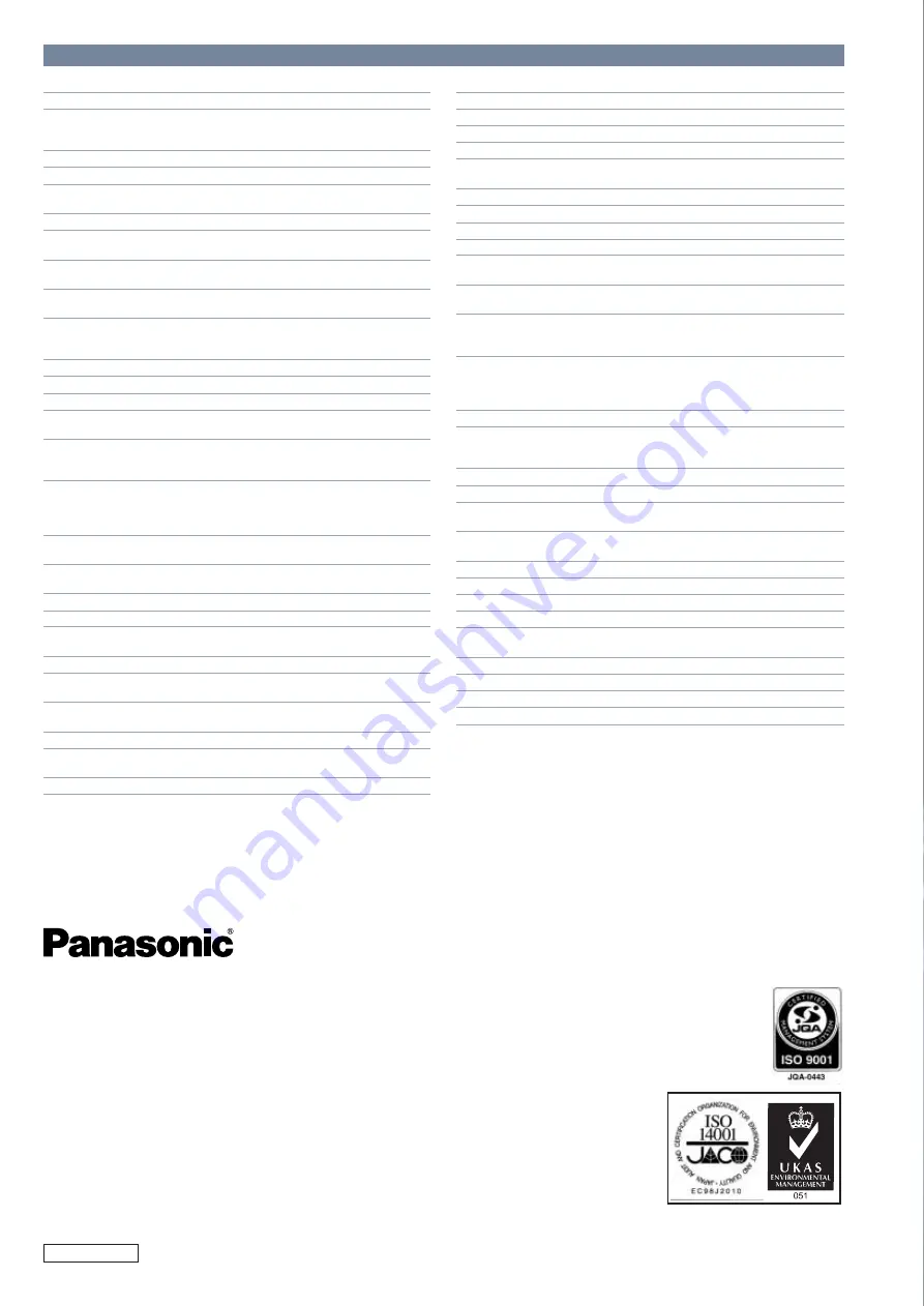 Panasonic AG-DVX100B Specifications Download Page 12