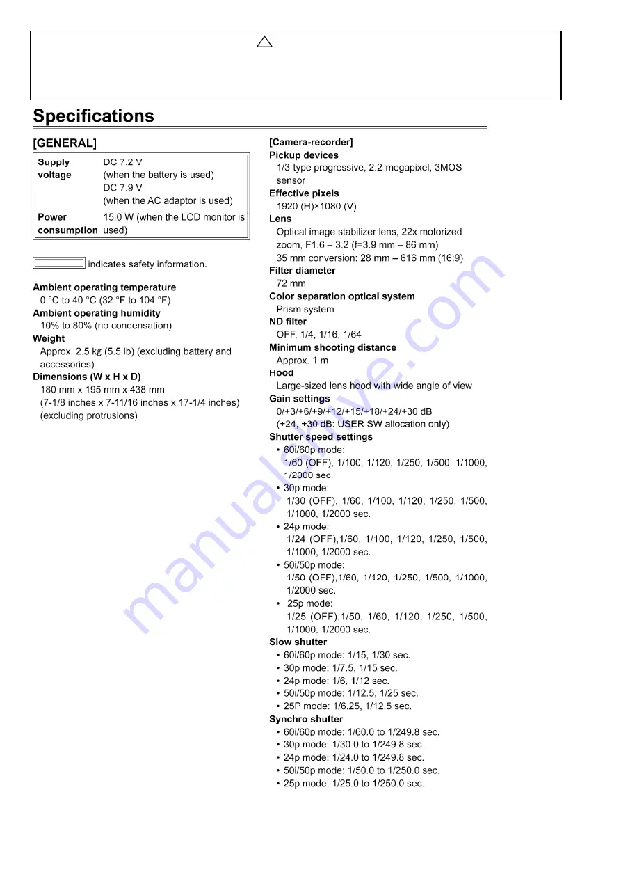 Panasonic AG-HPX250P/EJ/EN Service Manual Download Page 2