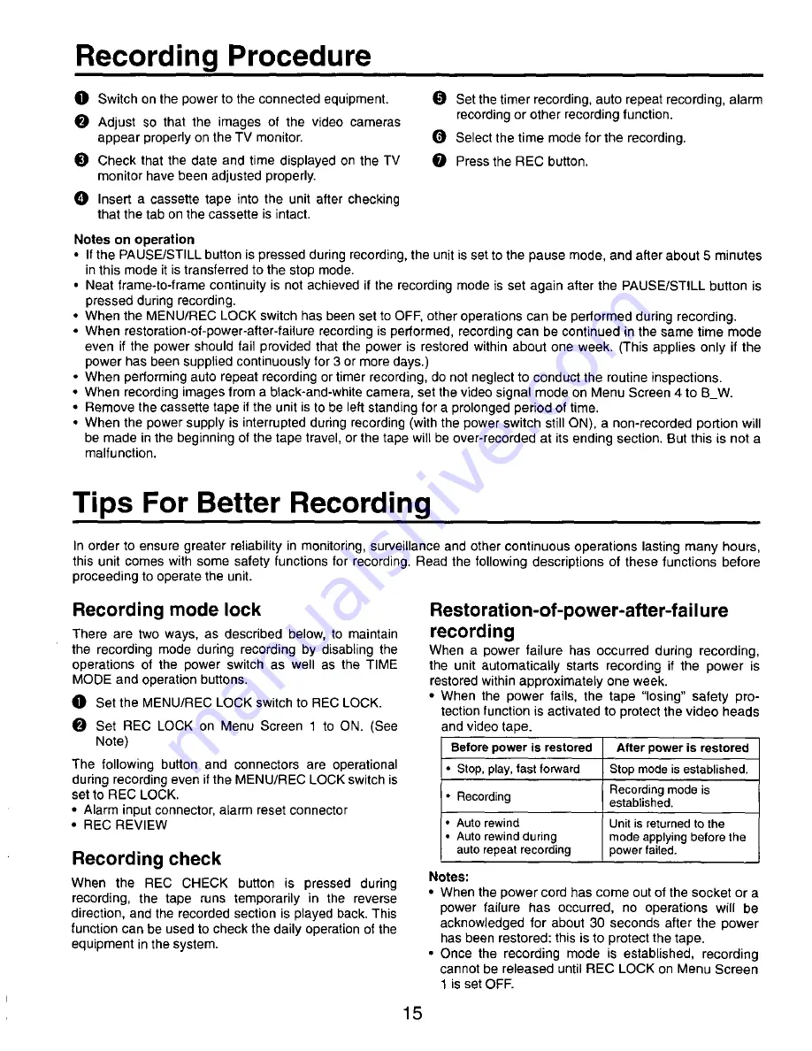 Panasonic AG-TL350P Operating Instructions Manual Download Page 15