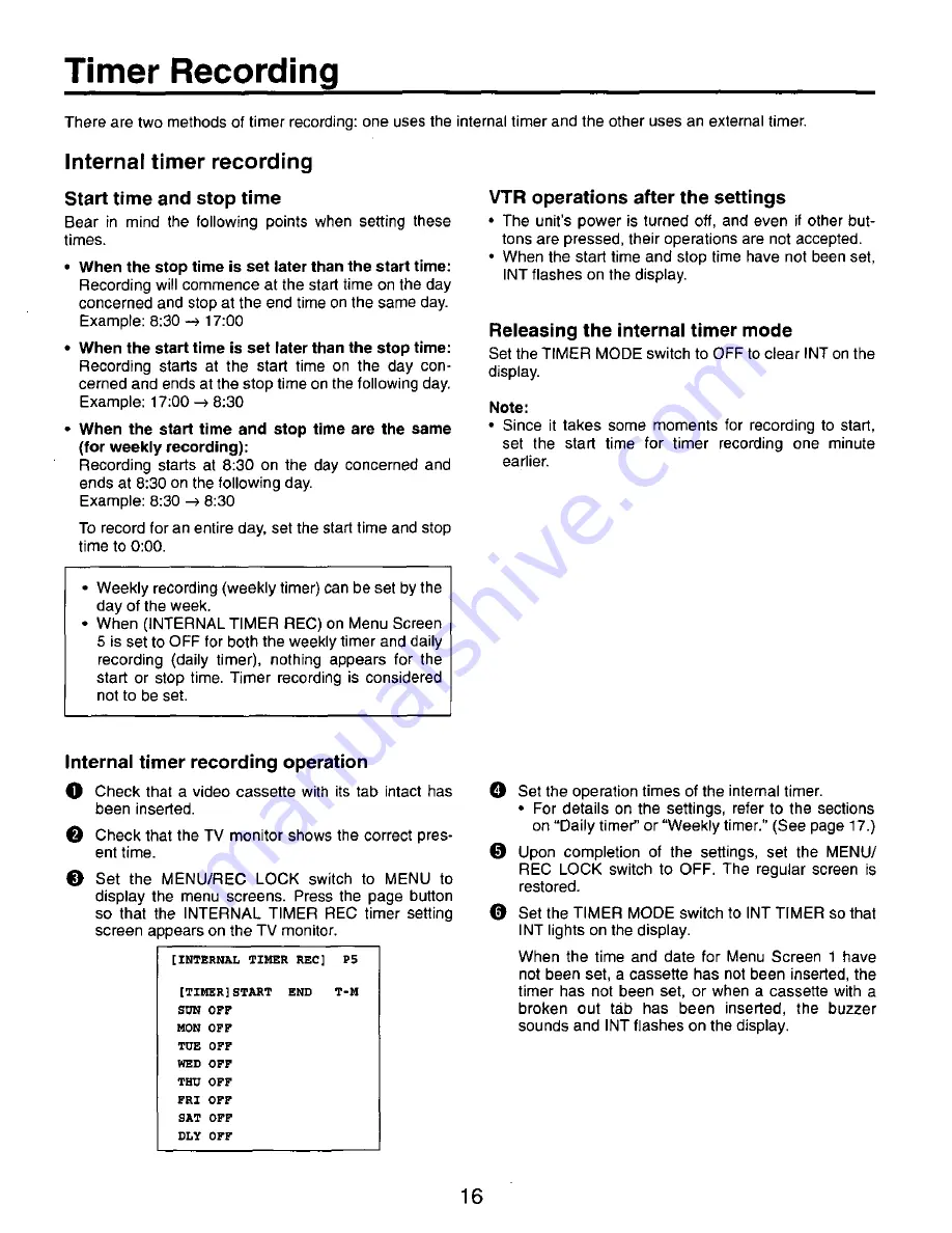 Panasonic AG-TL350P Operating Instructions Manual Download Page 16