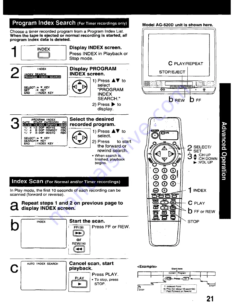 Panasonic AG513D - COMBINATION - VCR Operating Instructions Manual Download Page 21