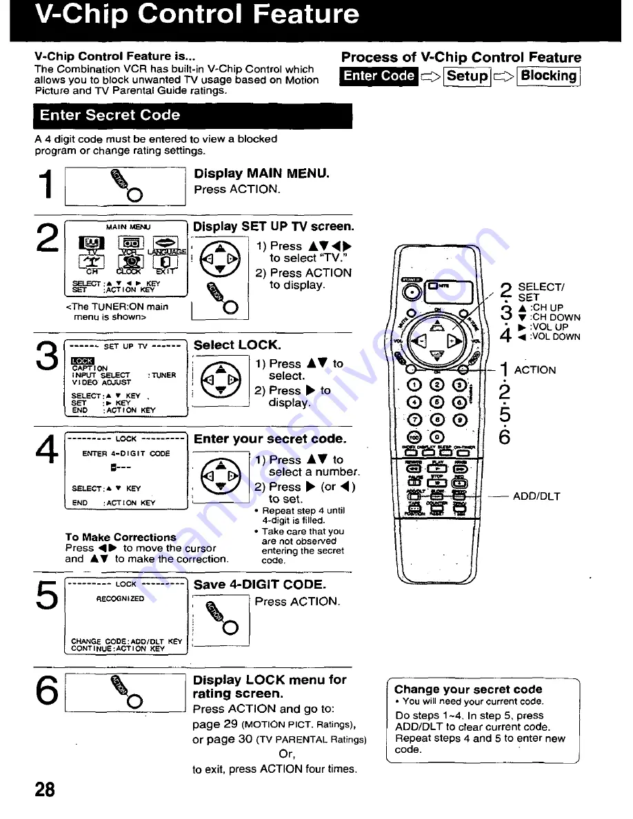 Panasonic AG513D - COMBINATION - VCR Operating Instructions Manual Download Page 28