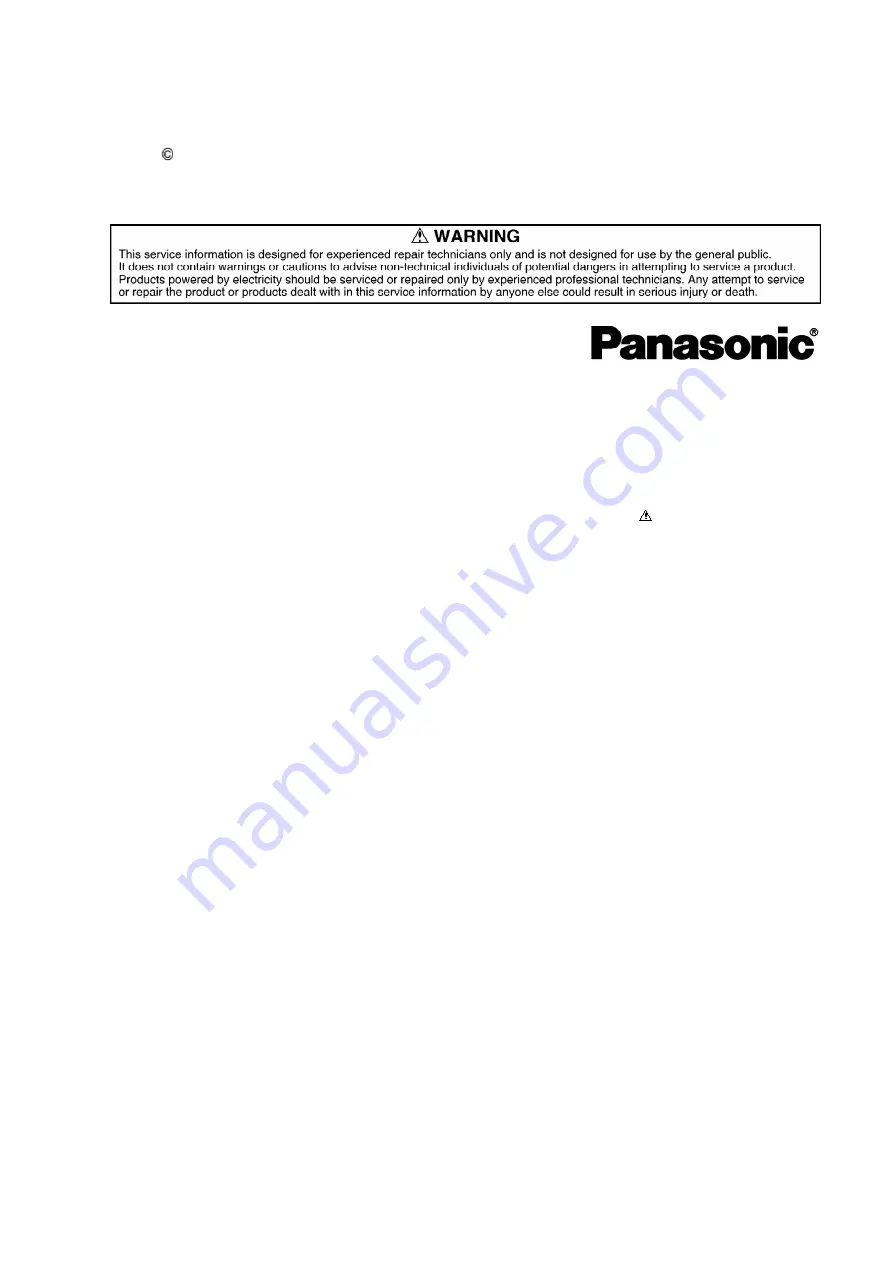 Panasonic AG527DVDE - DVD/VCR/MONITOR Service Manual Download Page 2