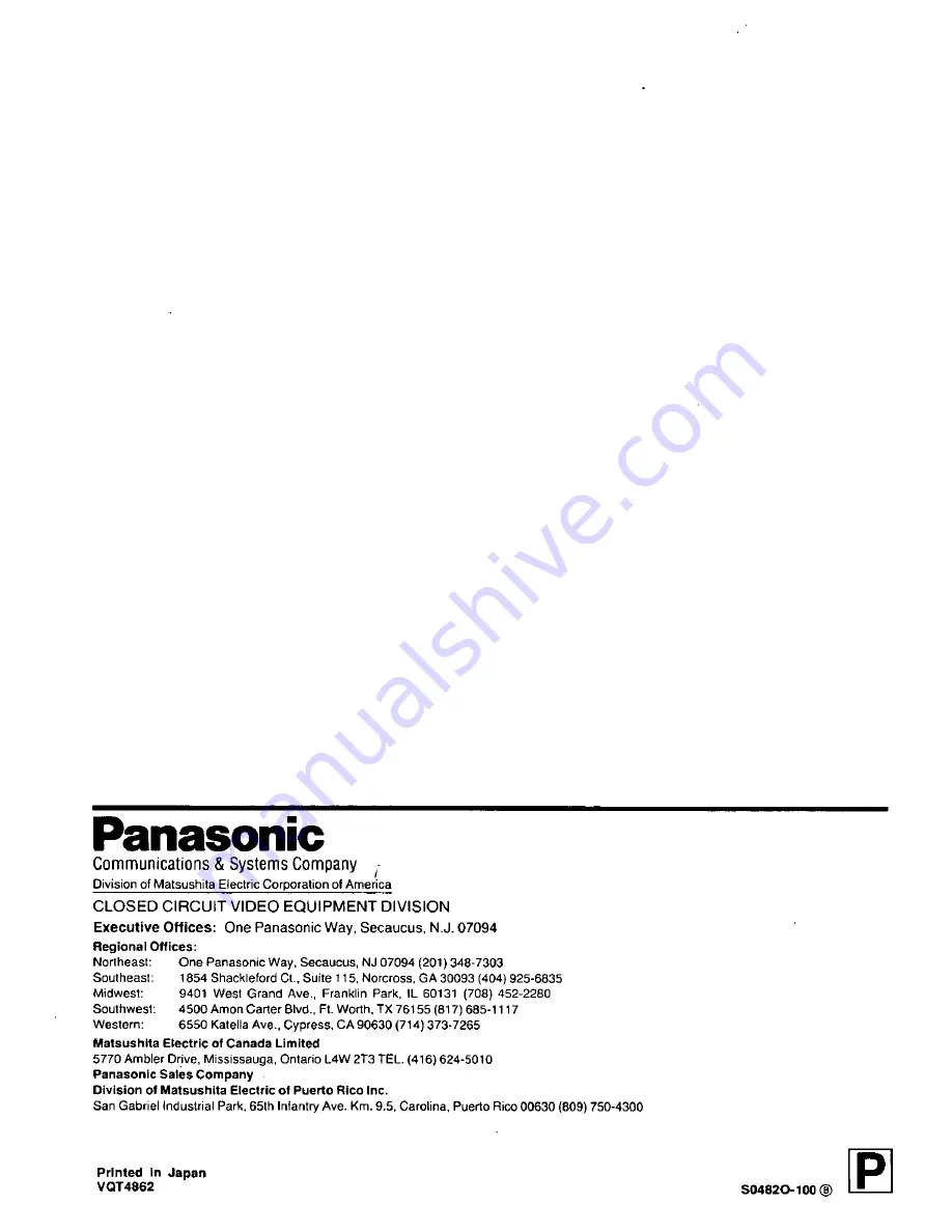 Panasonic AG6040P - TIME LAPSE Operating Instructions Manual Download Page 88