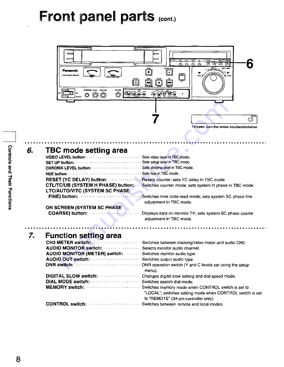 Panasonic AGDS840 - SVHS VIDEO PLAYER Operating Instructions Manual Download Page 8