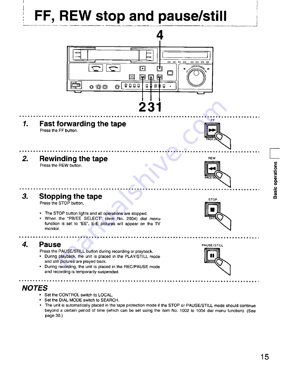 Panasonic AGDS840 - SVHS VIDEO PLAYER Operating Instructions Manual Download Page 15