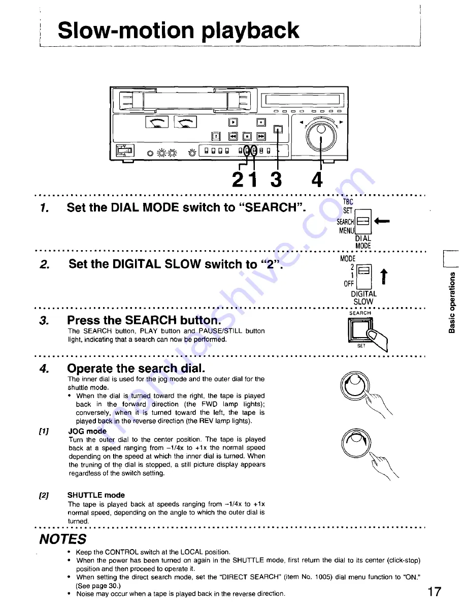 Panasonic AGDS840 - SVHS VIDEO PLAYER Operating Instructions Manual Download Page 17