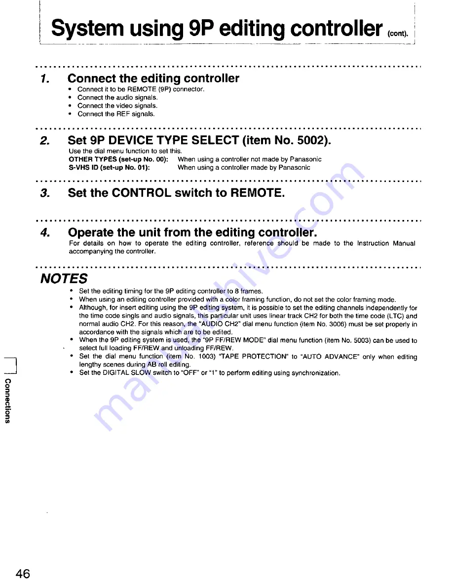 Panasonic AGDS840 - SVHS VIDEO PLAYER Operating Instructions Manual Download Page 46